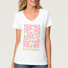 Camiseta Flores Rosa Reprodutivas de abstrato