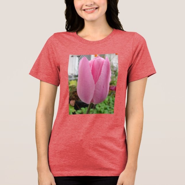 Camiseta Flores Rosa Tulipas Florais Tulipas Garden T Shirt (Frente)