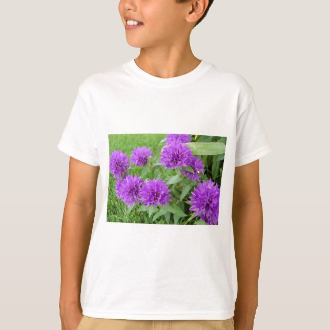 Camiseta flores roxas (Frente)