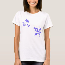 Camiseta flores roxas