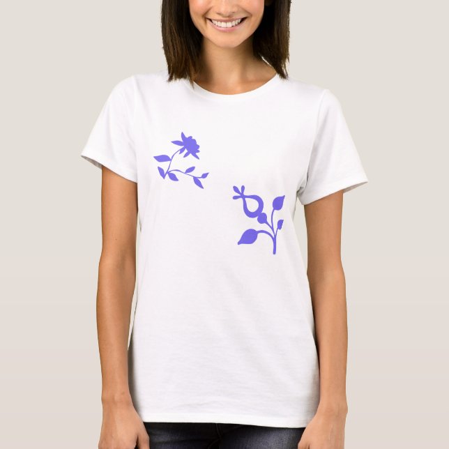 Camiseta flores roxas (Frente)