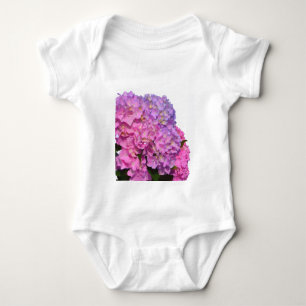 Camiseta Flores roxas, cor-de-rosa, hidrangeas