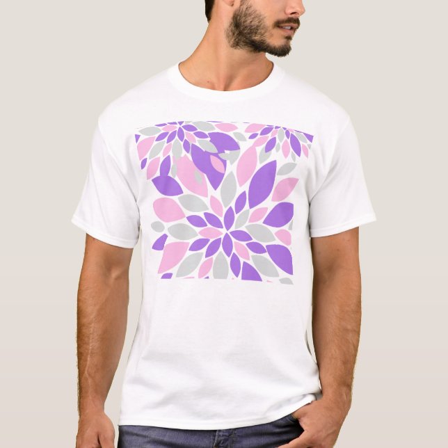 Camiseta Flores Roxas de Pétalas Mágicas (Frente)
