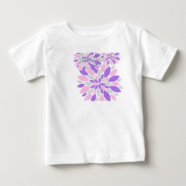 Camiseta Flores Roxas de Pétalas Mágicas (Frente)