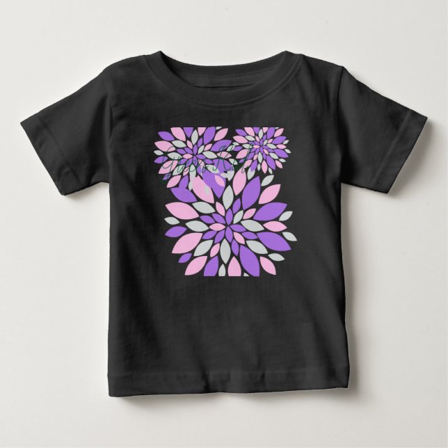 Camiseta Flores Roxas de Pétalas Mágicas (Frente)