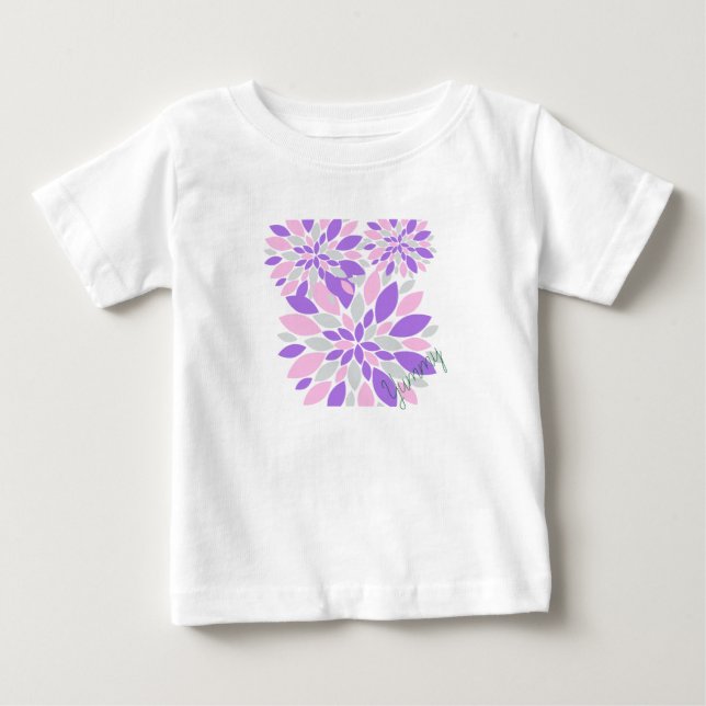 Camiseta Flores Roxas de Pétalas Mágicas (Frente)