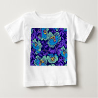 Flores roxas e azuis William Morris