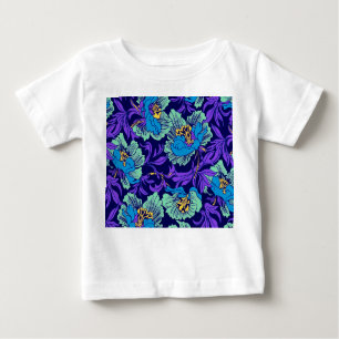 Camiseta Flores roxas e azuis William Morris
