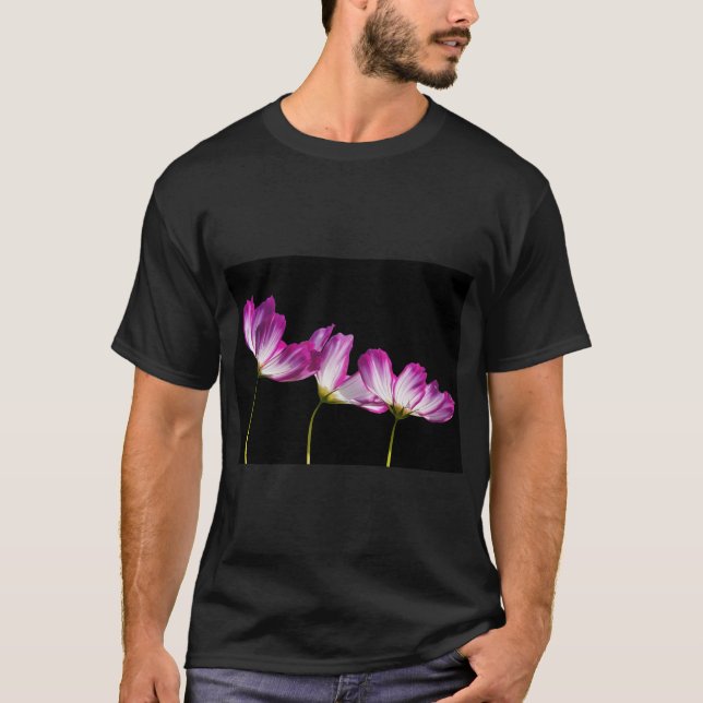 Camiseta Flores Roxas Elegantes (Frente)