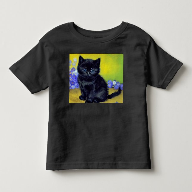 Camiseta Flores Roxas Pretas de Gogh (Frente)
