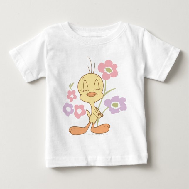 Camiseta Flores roxas, rosa, TWEETY™ (Frente)