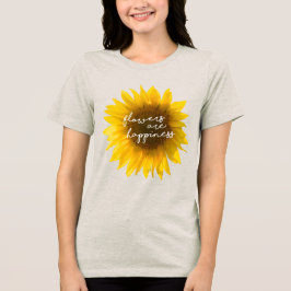 Camiseta Flores são filtro de citação de girassol de felici
