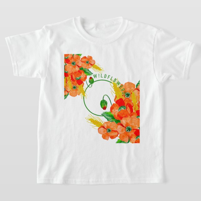 Camiseta Flores selvagens aquarela (Postura )