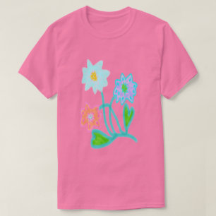 Camiseta Flores Selvagens Arte Abstrata para Vestir