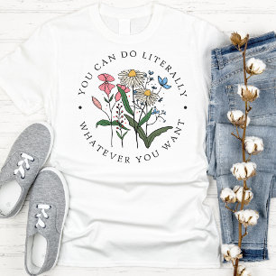 Camiseta Flores Selvagens bonito, puxadas