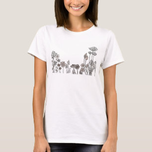 Camiseta Flores Selvagens Botânicas Flores Naturais