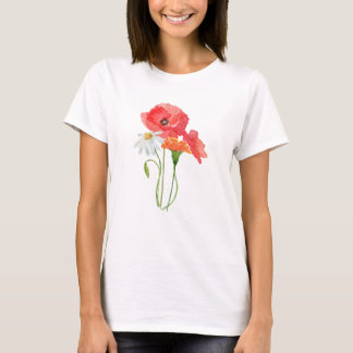 Camiseta Flores selvagens coloridas ucranianas. Ucrânia