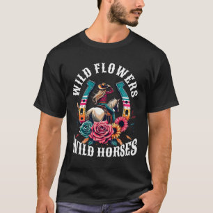 Camiseta Flores Selvagens de Cavalos Soltos - Ho Selvagem