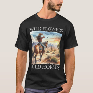 Camiseta Flores Selvagens de Cavalos Soltos - Ho Selvagem