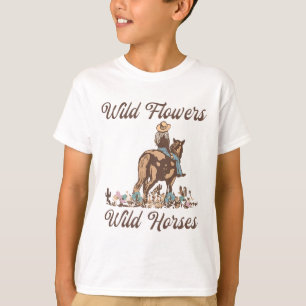 Camiseta Flores Selvagens de Cavalos Soltos - Ho Selvagem