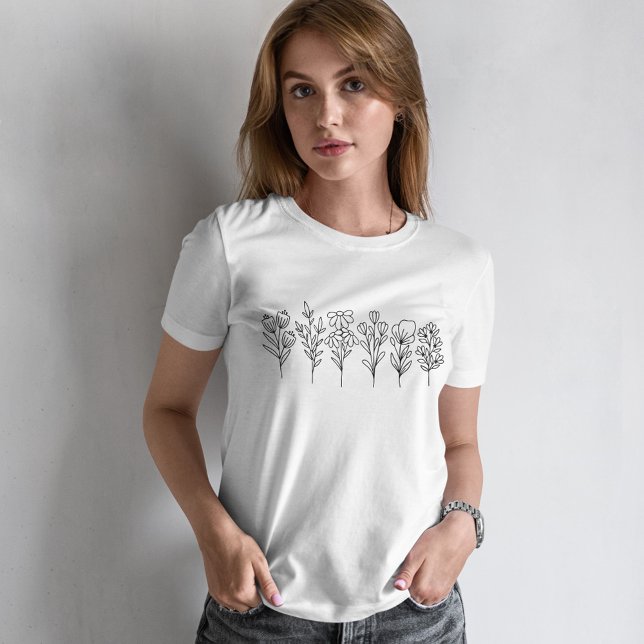 Camiseta Flores Selvagens doces (Criador carregado)