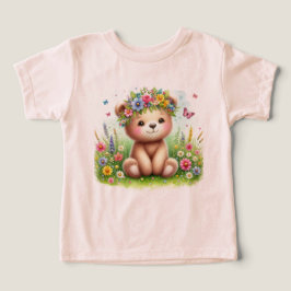 Camiseta Flores selvagens e Borboletas Beary Cute