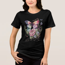 Camiseta Flores Selvagens Florais De Borboletas Selvagens S