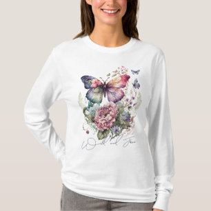 Camiseta Flores Selvagens Florais De Borboletas Selvagens S