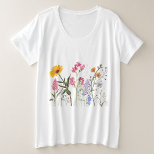 Camiseta Flores Selvagens, Flores Botânicas Antigas lindas