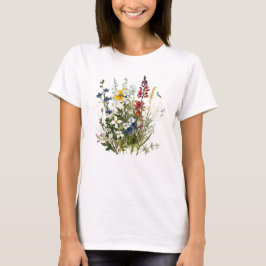 Camiseta Flores Selvagens Flores Botânicas Natureza Colorid