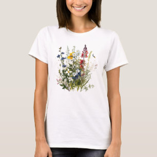 Camiseta Flores Selvagens Flores Botânicas Natureza Colorid