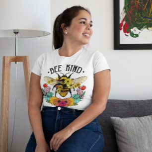 Camiseta Flores Selvagens Gráficas Casuais Feminino