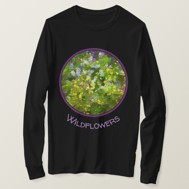 Camiseta Flores Selvagens Impasto - Arte Flor Original (Frente do Design)