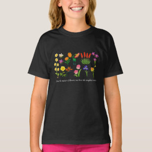 Camiseta Flores Selvagens Mulheres e raparigas Florais