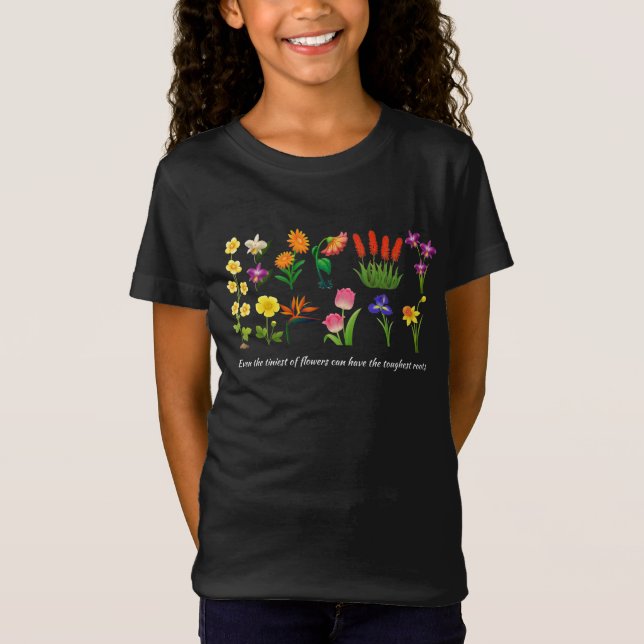 Camiseta Flores Selvagens Mulheres e raparigas Florais (Frente)