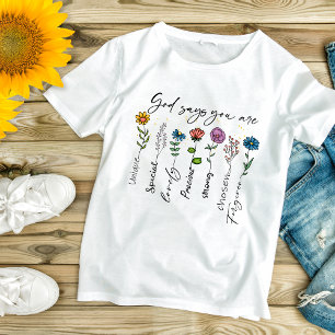Camiseta Flores Selvagens Religiosas Cristãs Inspiradoras