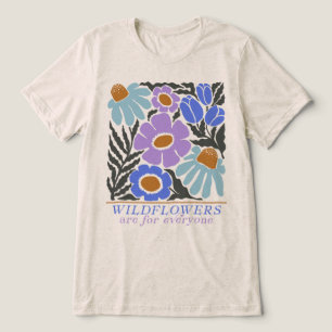 Camiseta Flores selvagens são para Todos Estilo Moderno de 