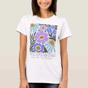 Camiseta Flores selvagens são para Todos Estilo Moderno de 