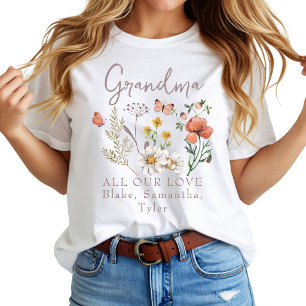 Camiseta Flores Silvestres Avó Personalizadas