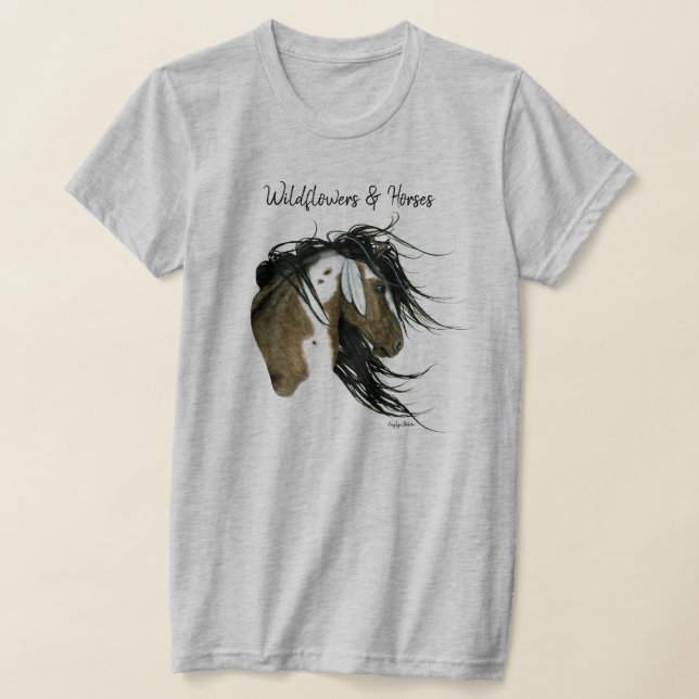 Camiseta Flores Silvestres & Cavalos Arte de Captura de Son (Postura )