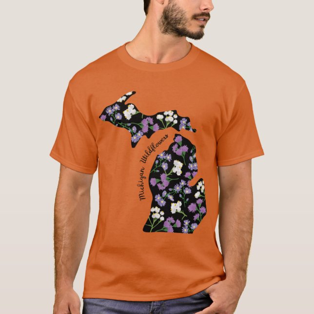 Camiseta Flores Silvestres de Michigan Super Dimensionadas (Frente)