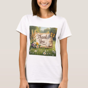 Camiseta Flores silvestres desenhadas à mão, pedúnculos de