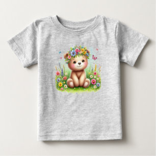 Camiseta Flores Silvestres e Borboletas Beary Fofos