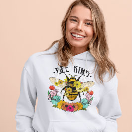 Camiseta Flores Silvestres Gráficas Casuais Bee Kind