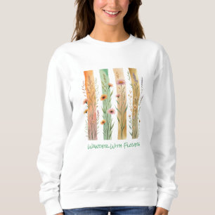 Camiseta Flores Silvestres Pincelada Aquarela Flores de Via