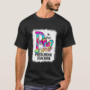 Camiseta Flores Tie Dye P É Para Professor De Pré-Escola De