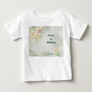 Camiseta Flores Tons Terrosos Boho Elegante Verde Sage