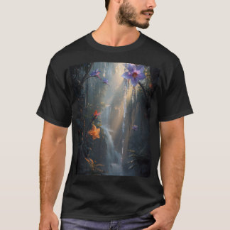 Camiseta Flores Tropicais Brilhantes Fantasia