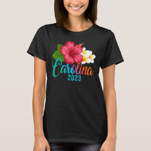 Camiseta Flores Tropicais de Hibiscus na Carolina das Vacin