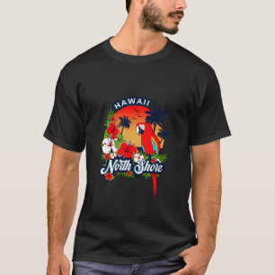 Camiseta Flores Tropicais e Papagaio North Shore Havaí Féri